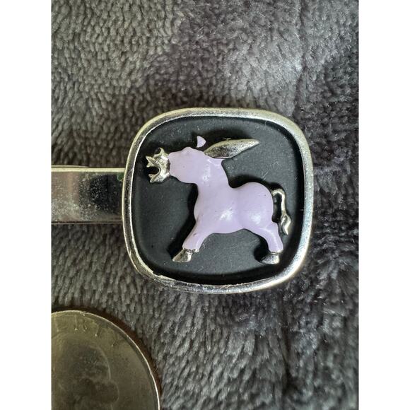 Vintage Hickok Donkey Tie Clip – Silver Tone Enamel Democratic Party Mid Century - Picture 4 of 4